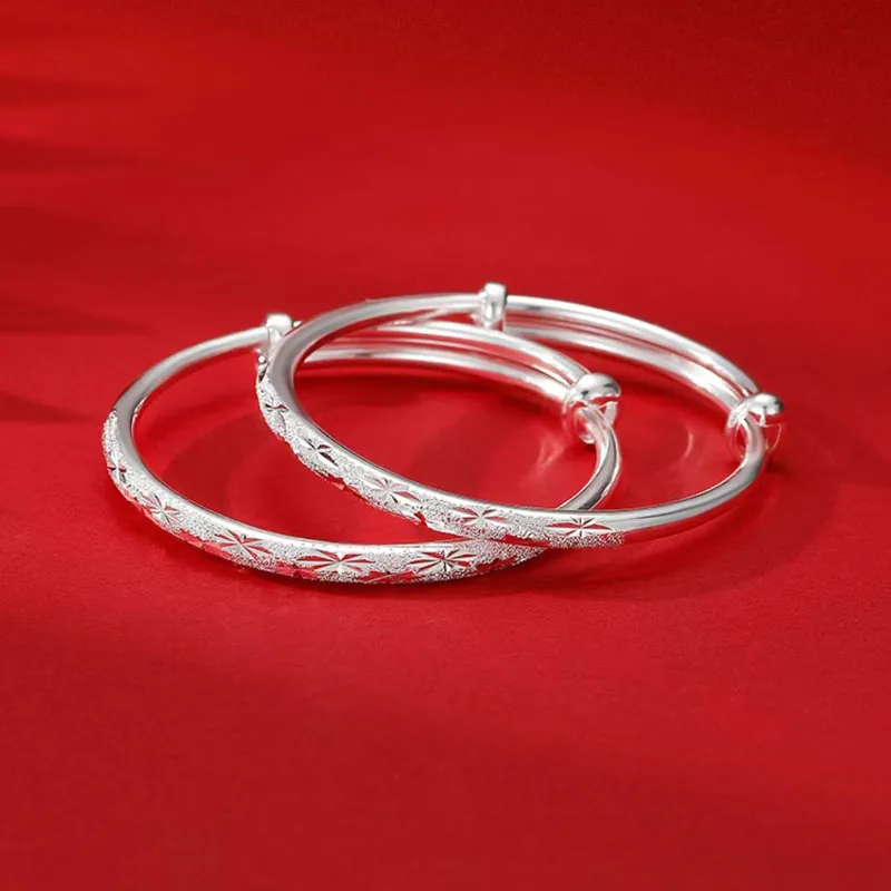 Zhongzhao Jewelry S999 Fine Silver Bangles Kids'-1