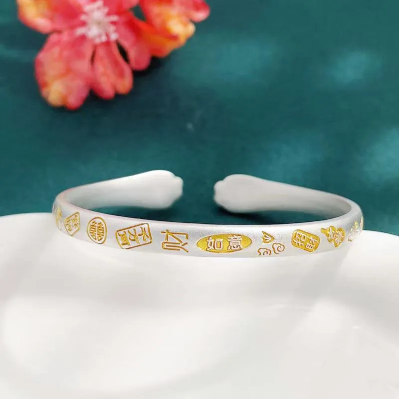 Zhongzhao Jewelry 999 Fine Silver Bangles Unisex-4