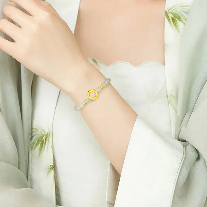 Zhongzhao Jewelry Bracelets Pale Greenish White Jade Unisex-5