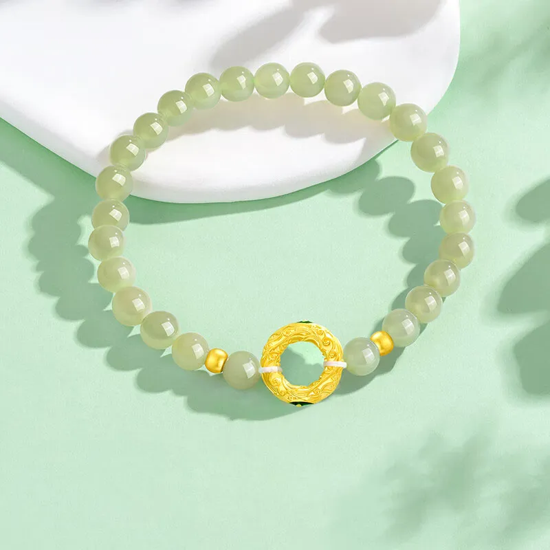 Zhongzhao Jewelry Bracelets Pale Greenish White Jade Unisex-1