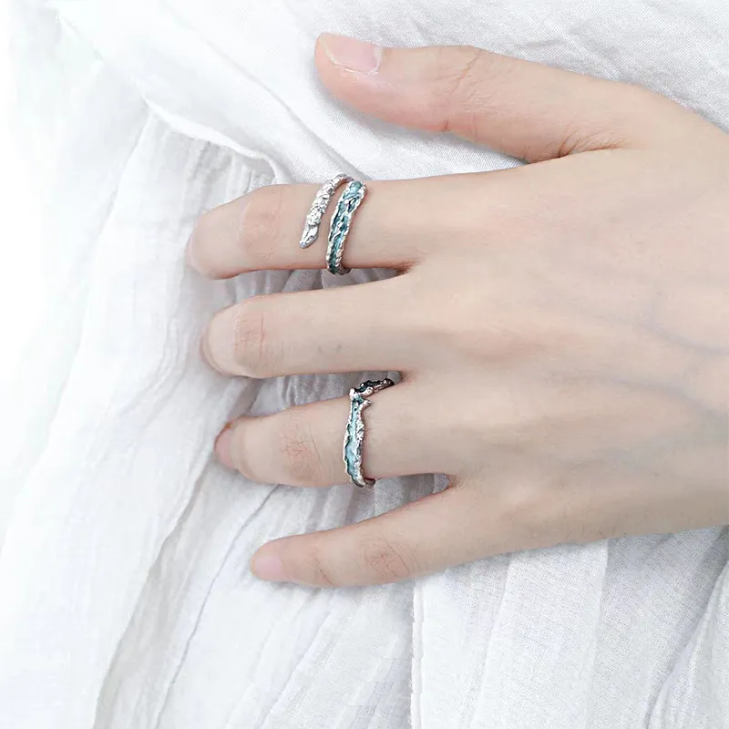 Zhongzhao Jewelry S925 Silver, Enamel Rings Unisex-5
