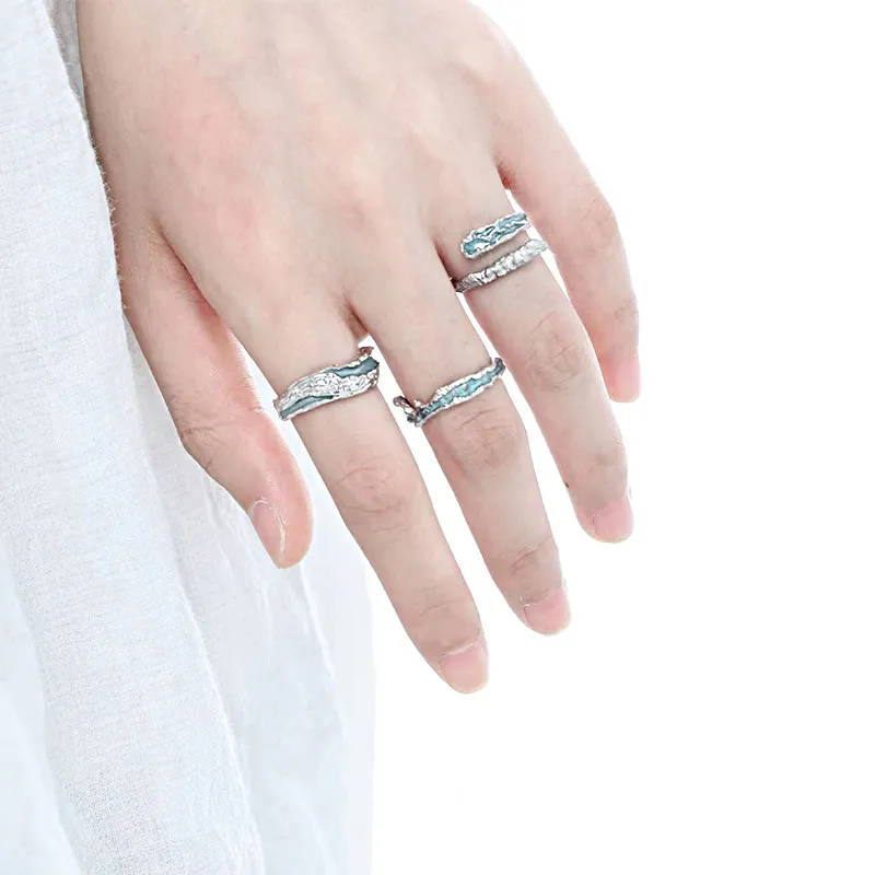 Zhongzhao Jewelry S925 Silver, Enamel Rings Unisex-6