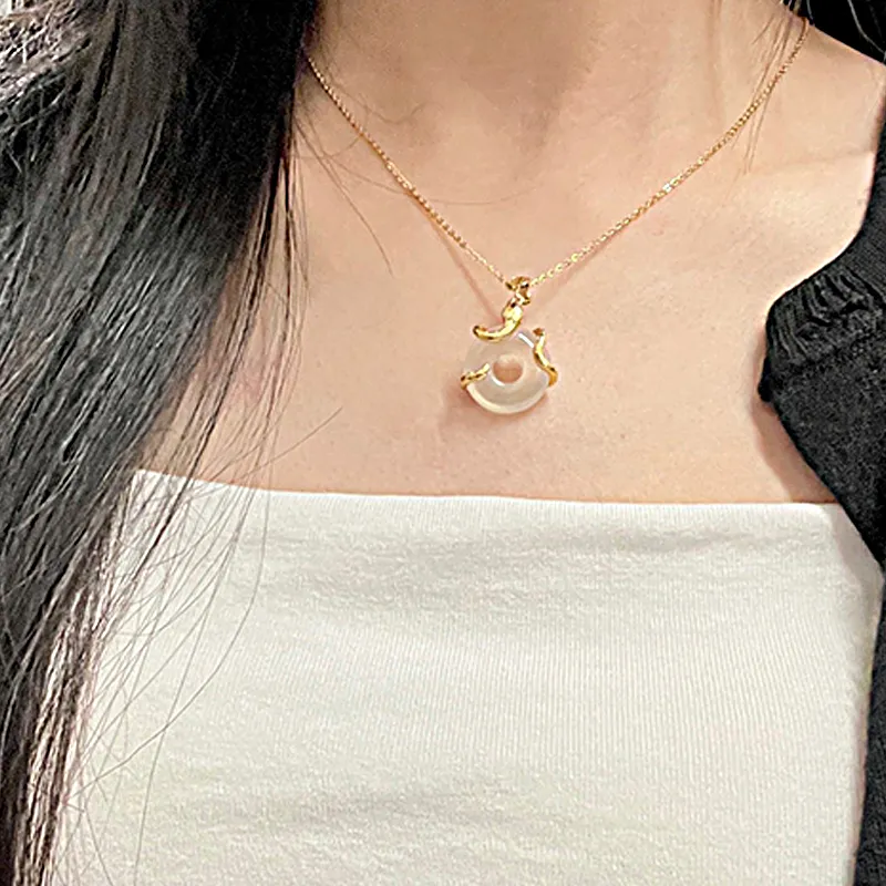 Zhongzhao Jewelry Chalcedony Necklaces Unisex-5