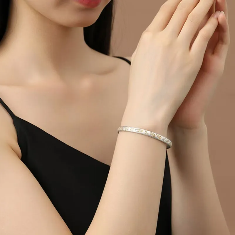 Zhongzhao Jewelry 999 Fine Silver Bangles Unisex-6