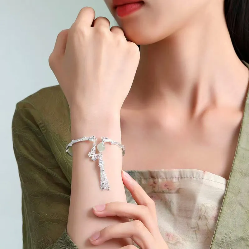 Zhongzhao Jewelry 999 Fine Silver Sterling Silver Bracelets Unisex-4