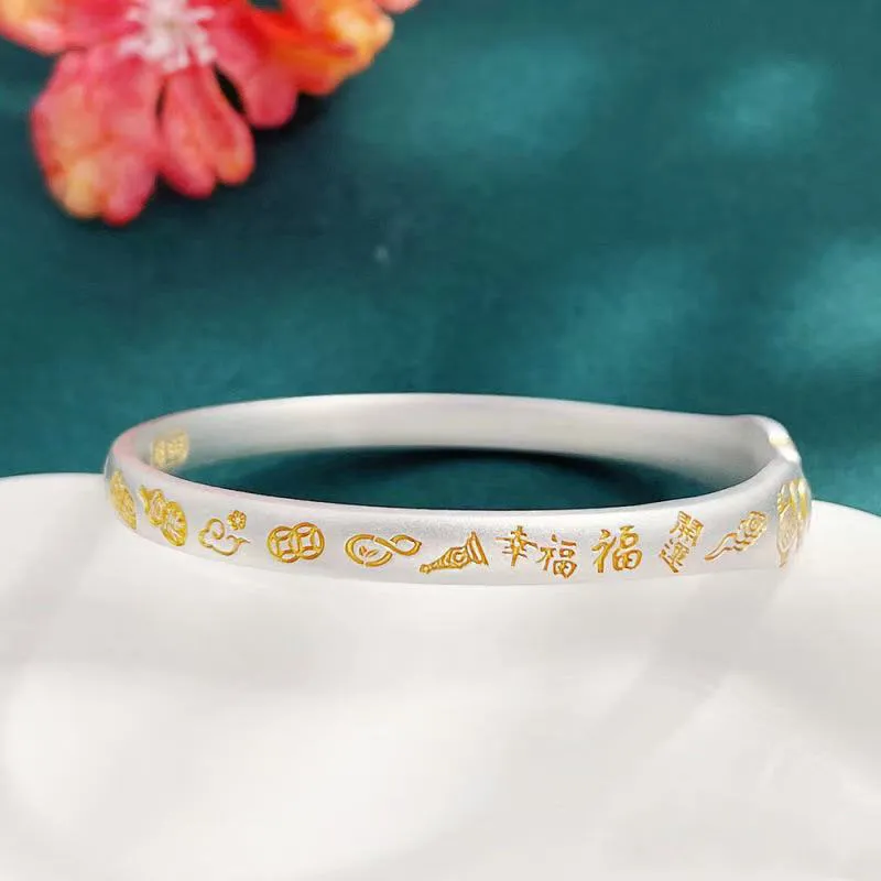 Zhongzhao Jewelry 999 Fine Silver Bangles Unisex-2