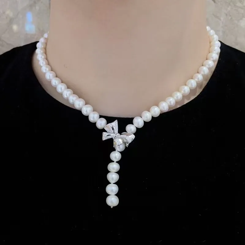 Zhongzhao Jewelry Pearl Necklaces Unisex-5