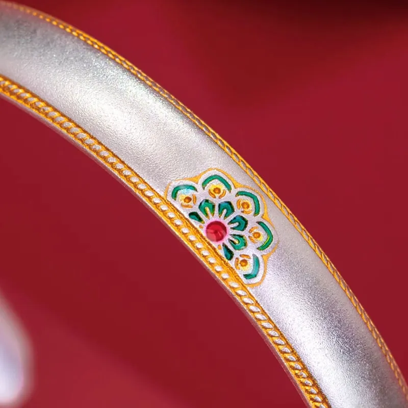 Zhongzhao Jewelry S999 Fine Silver Bangles Unisex-3