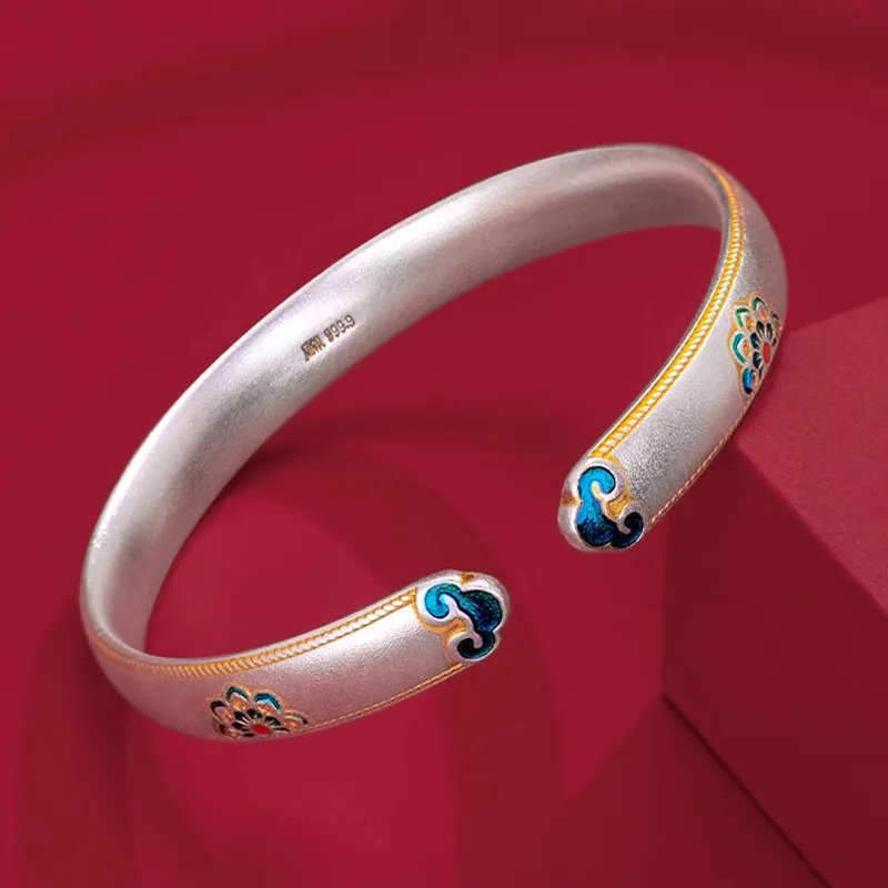Zhongzhao Jewelry S999 Fine Silver Bangles Unisex-4