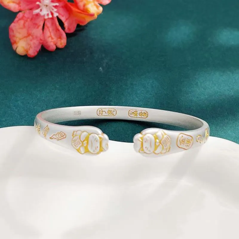 Zhongzhao Jewelry 999 Fine Silver Bangles Unisex-1