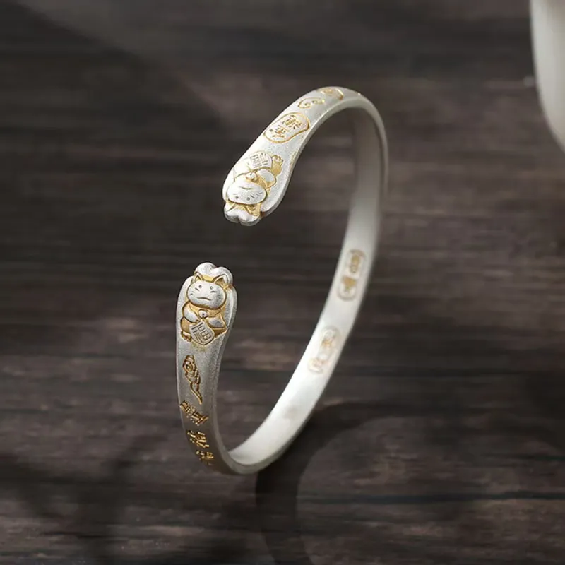 Zhongzhao Jewelry 999 Fine Silver Bangles Unisex-3