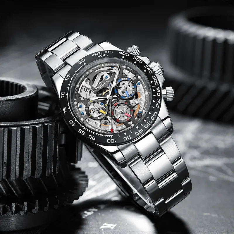 ROERDUM Ditan Collection Mechanical Movement Stainless Steel Watchband Watch Men's Watches Black Dial-7
