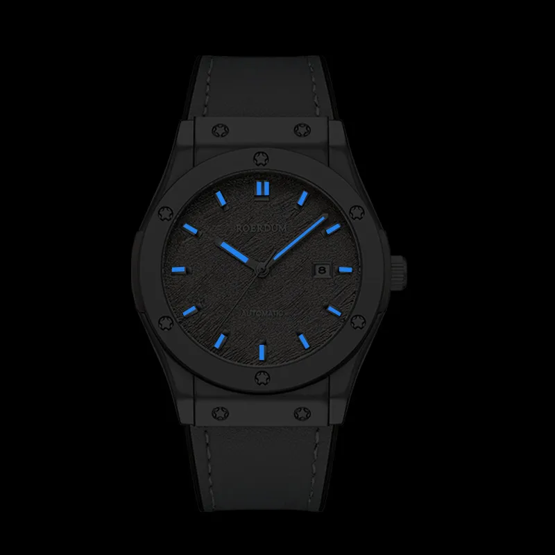 ROERDUM Adventurer Collection Desert Gray Mechanical Movement Genuine Leather Strap Watch Men's Watches Silver Dial-23