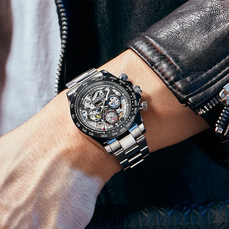ROERDUM Ditan Collection Mechanical Movement Stainless Steel Watchband Watch Men's Watches Black Dial-1