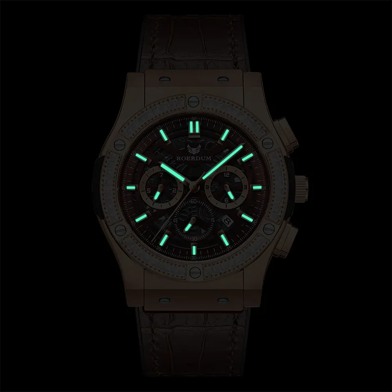 ROERDUM Mars GTR Automatic Mechanical Movement Genuine Leather Strap Watch Men's Watches Blue Dial-14