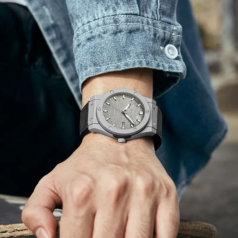 ROERDUM Adventurer Collection Desert Gray Mechanical Movement Genuine Leather Strap Watch Men's Watches Silver Dial-15