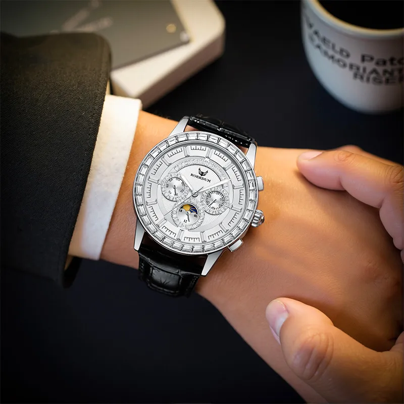 ROERDUM Super Master Collection Cool Play Mechanical Movement Watch Men's Watches White Dial-5