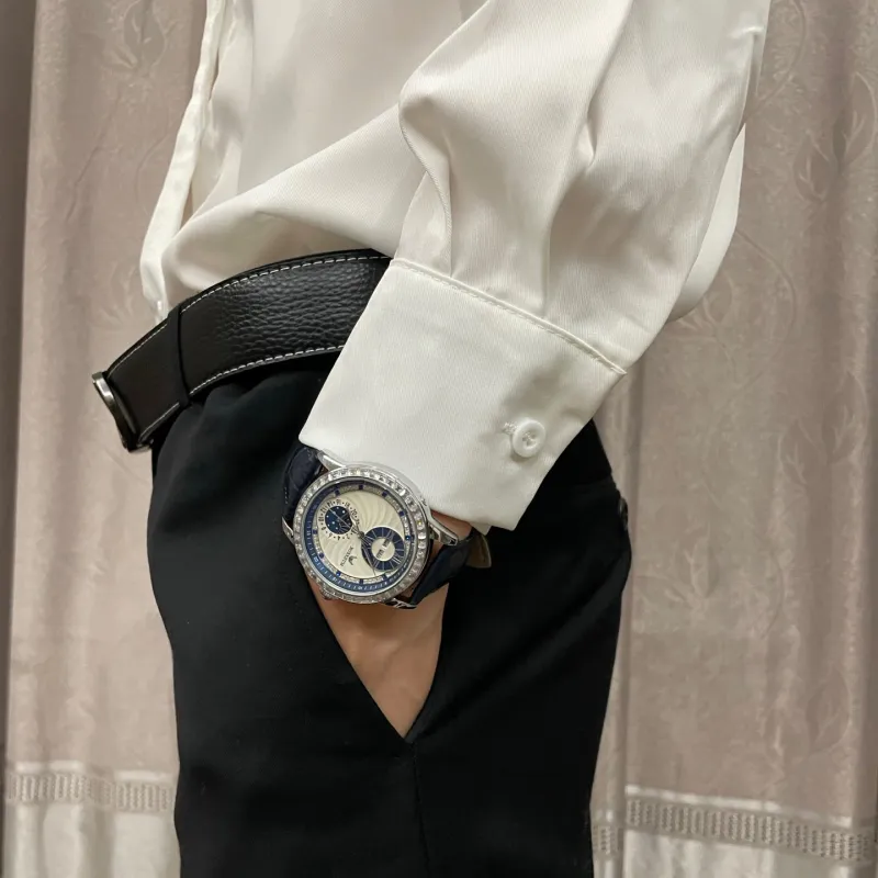 ROERDUM Super Master Collection Dawn Automatic Mechanical Movement Genuine Leather Strap Watch Men's Watches Blue Dial-7