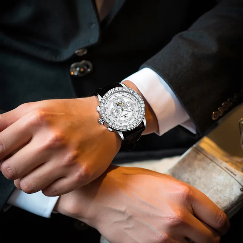 ROERDUM Super Master Collection Cool Play Mechanical Movement Watch Men's Watches White Dial-6