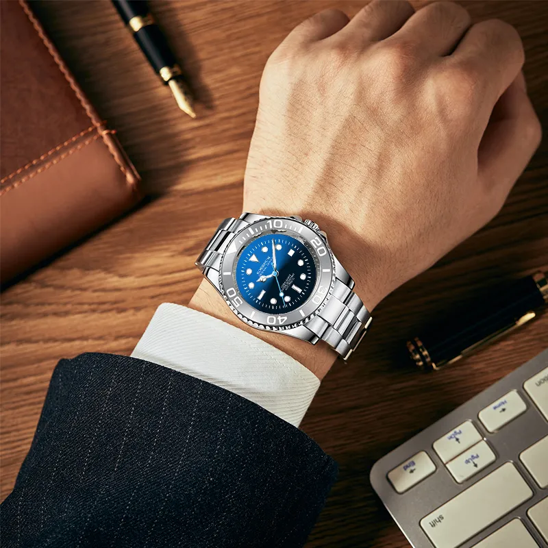 ROERDUM Voyager Collection Ghost King Mechanical Movement Steel Strap Watch Men's Watches Blue Dial-4