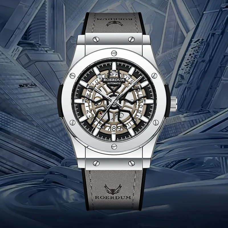 ROERDUM Infinite Universe Mechanical Movement Watch Men's Watches Black Dial-13
