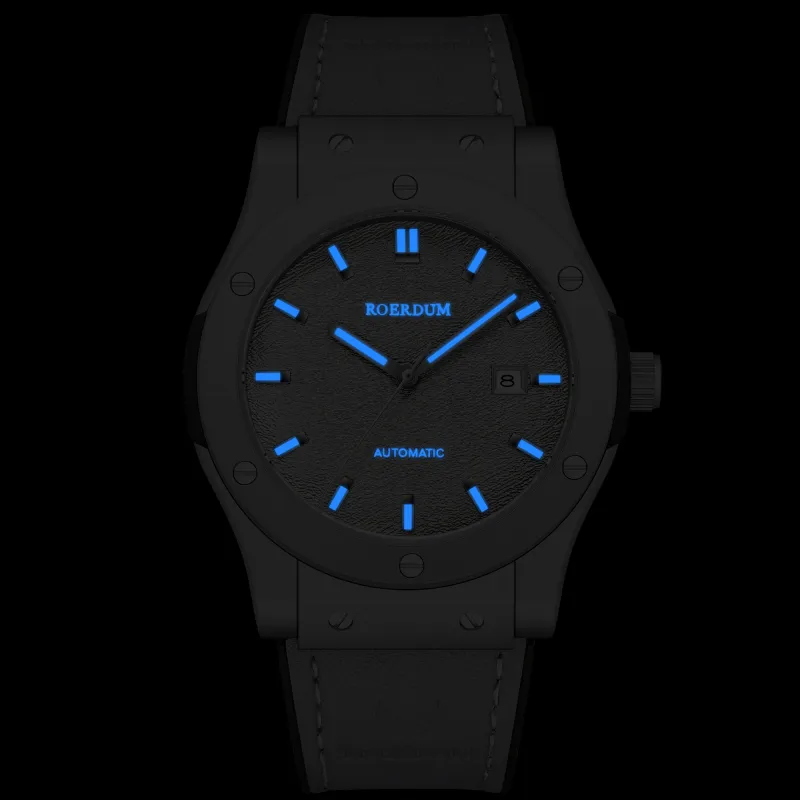 ROERDUM Adventurer Collection Desert Gray Mechanical Movement Genuine Leather Strap Watch Men's Watches Silver Dial-5