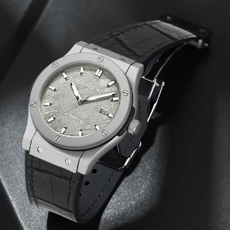 ROERDUM Adventurer Collection Desert Gray Mechanical Movement Genuine Leather Strap Watch Men's Watches Silver Dial-14