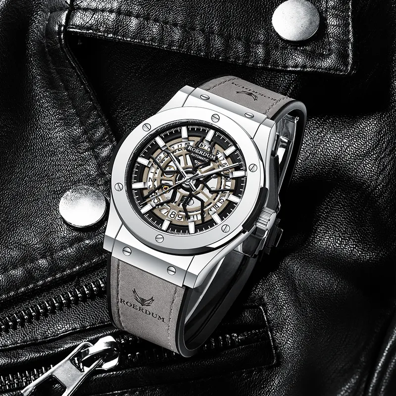 ROERDUM Infinite Universe Mechanical Movement Watch Men's Watches Black Dial-2