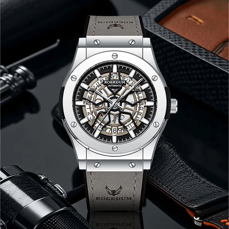 ROERDUM Infinite Universe Mechanical Movement Watch Men's Watches Black Dial-9