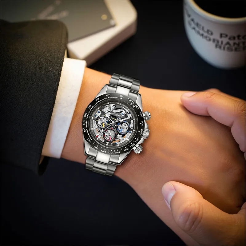 ROERDUM Ditan Collection Mechanical Movement Stainless Steel Watchband Watch Men's Watches Black Dial-6
