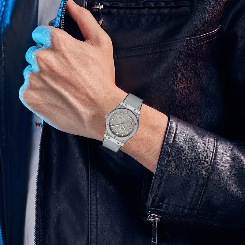 ROERDUM Adventurer Collection Desert Gray Mechanical Movement Genuine Leather Strap Watch Men's Watches Silver Dial-21