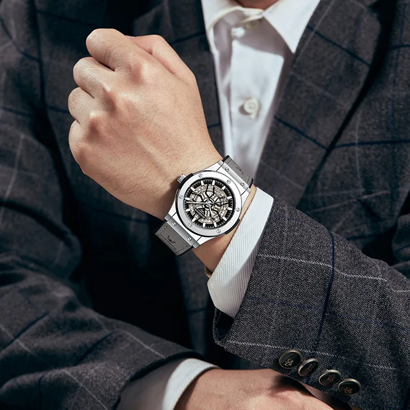 ROERDUM Infinite Universe Mechanical Movement Watch Men's Watches Black Dial-3