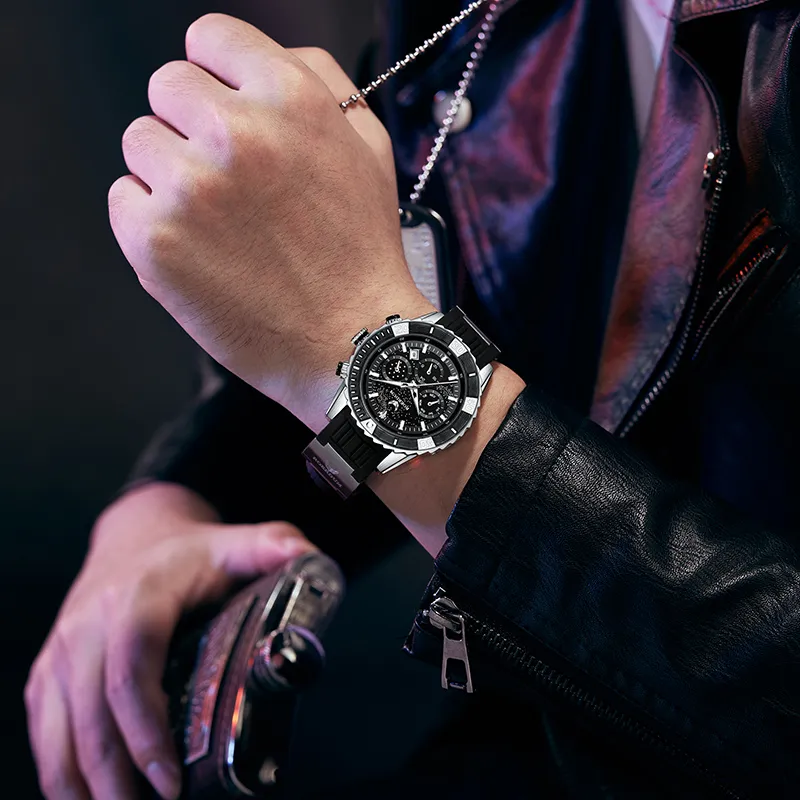 ROERDUM Voyager Collection Diving Watch Automatic Mechanical Movement Silicone Strap Watch Men's Watches Black Dial-4