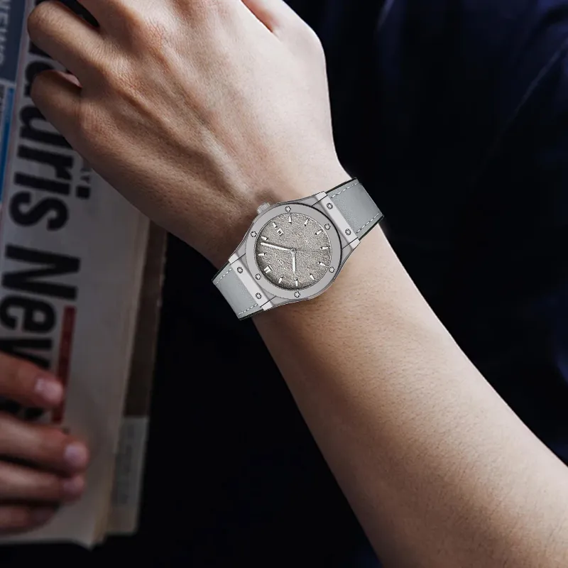 ROERDUM Adventurer Collection Desert Gray Mechanical Movement Genuine Leather Strap Watch Men's Watches Silver Dial-22