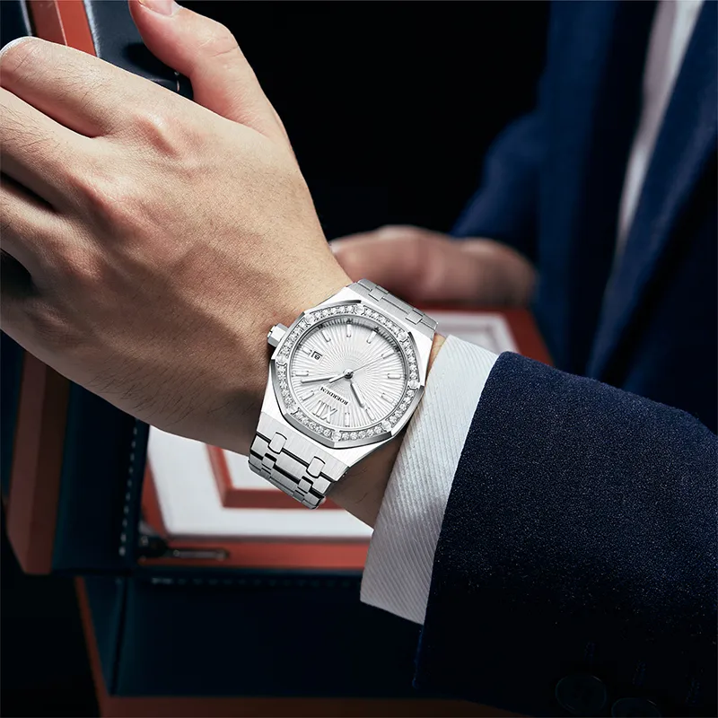 ROERDUM God Of War Series Automatic/Manual Mechanical Movement Stainless Steel Watchband Watch Men's Watches White Dial-12
