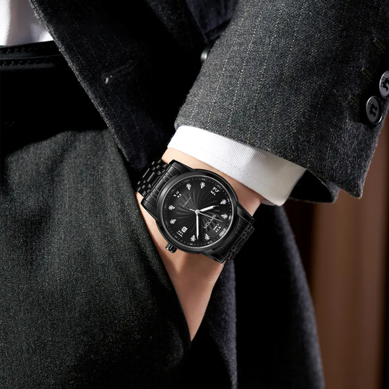 Sanda Automatic Mechanical Movement Watch Men's Watches Black Dial-6