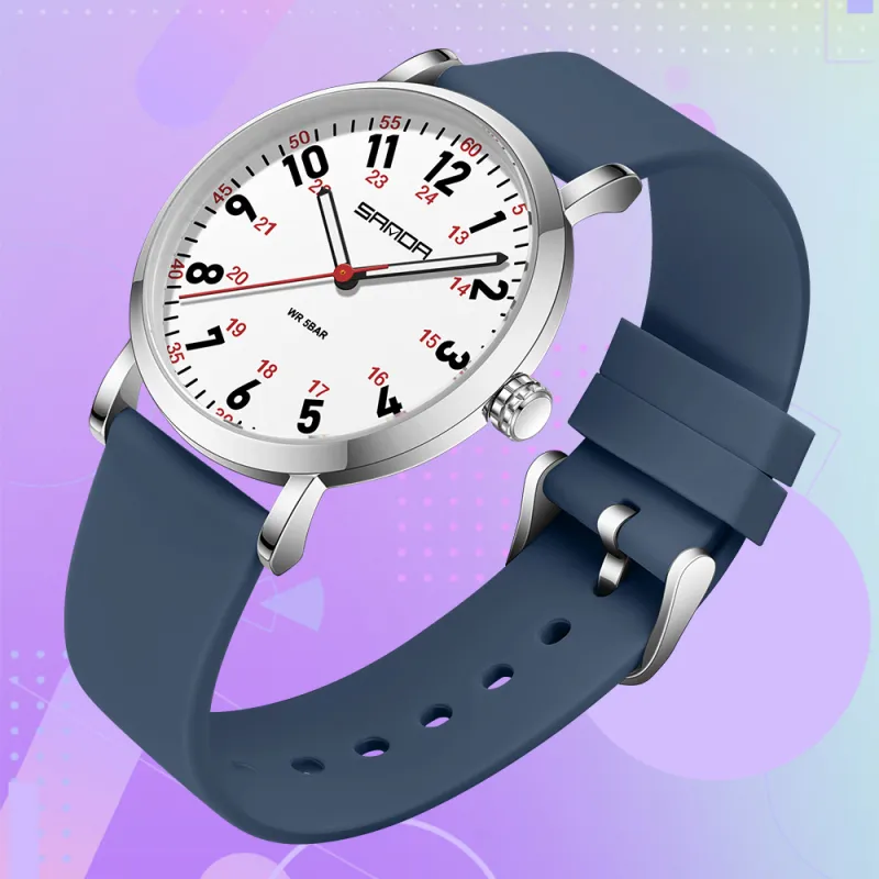 Sanda Quartz Movement Silicone Strap Watch Unisex White Dial-32