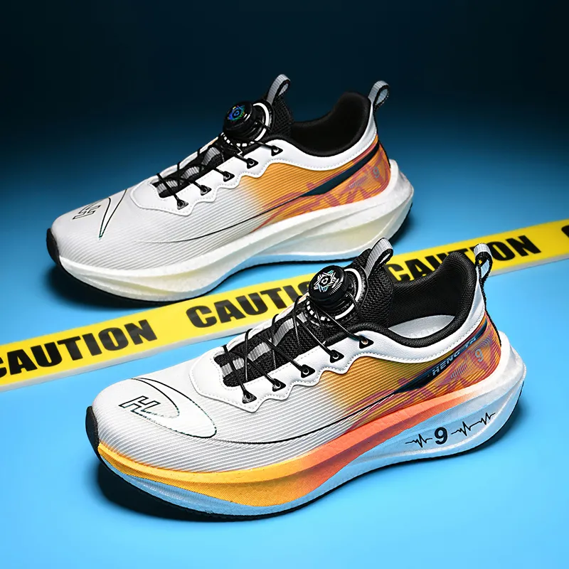 Kuding Running Shoes Men Low Top White Light Blue/White Light Moon/White Sapphire/White Yellow Black-4