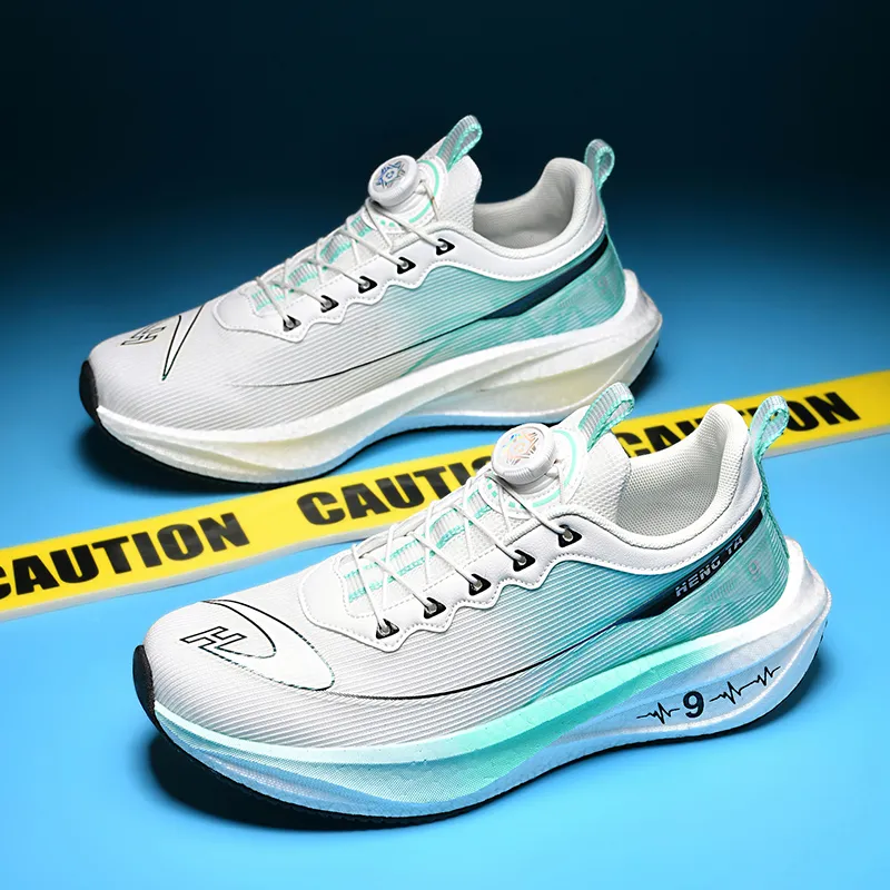 Kuding Running Shoes Men Low Top White Light Blue/White Light Moon/White Sapphire/White Yellow Black-20