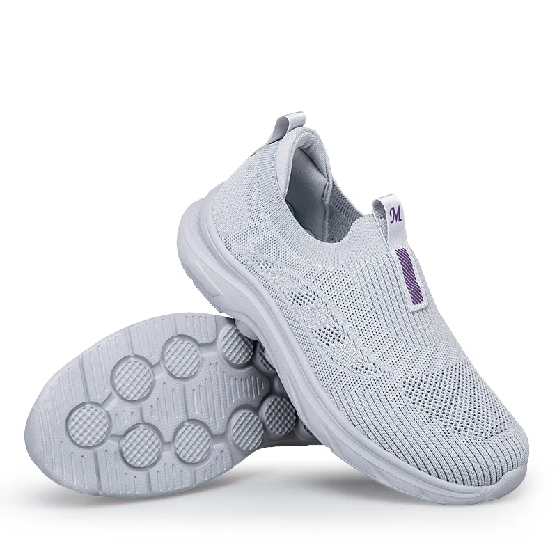 Kuding Elderly Shoes Soft Sole Comfortable Slip on Breathable And Lightweight Low Top Casual Shoes Unisex-3