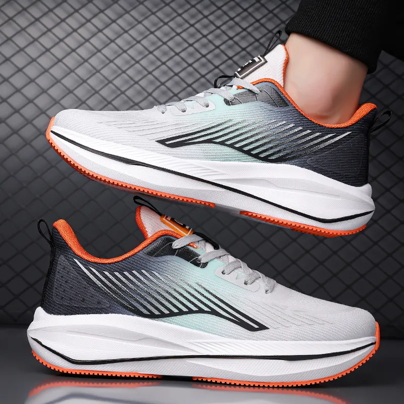 Kuding Running Shoes Men Low Top Black/White-9