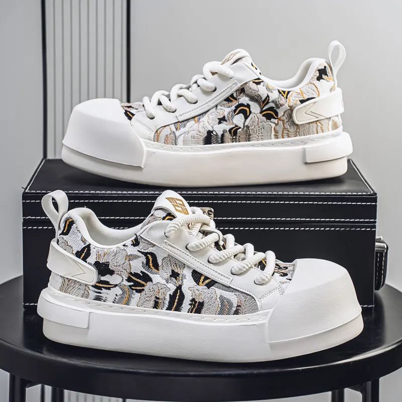 Kuding Slip Resistant, Abrasion Resistant, Lightweight, Breathable, Height Increasing Low Top Skateboard Shoes Men's-4