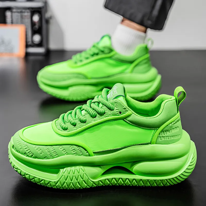 Kuding Breathable And Lightweight Low Top Chunky Sneakers Men's-10