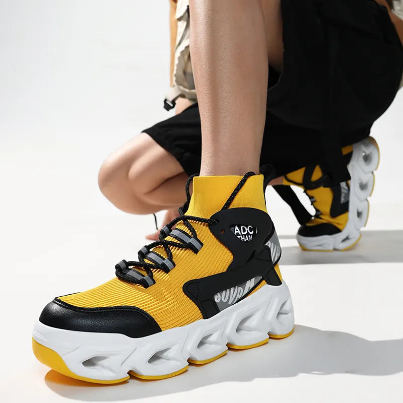 Kuding Shock Absorbing, Non Slip, Wear Resistant, Breathable And Lightweight High Top Casual Shoes Men's-4