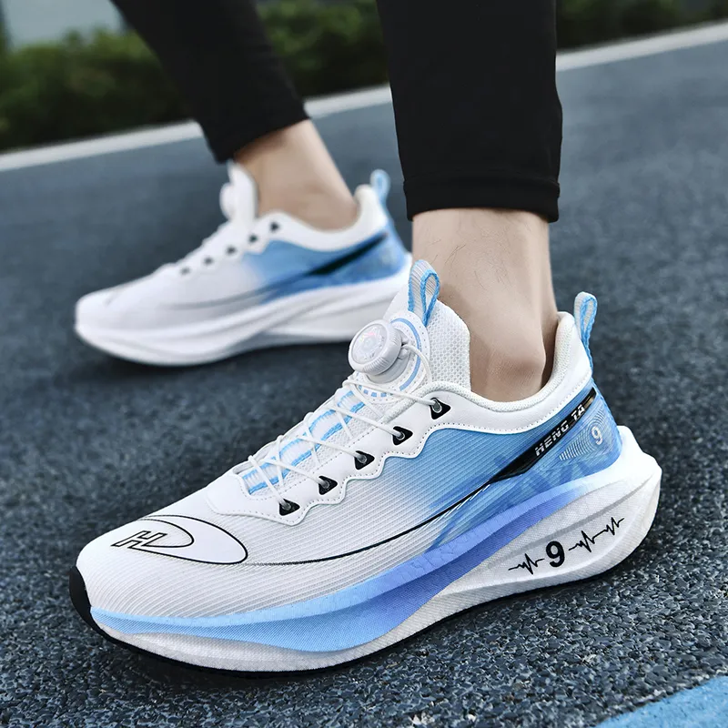 Kuding Running Shoes Men Low Top White Light Blue/White Light Moon/White Sapphire/White Yellow Black-13