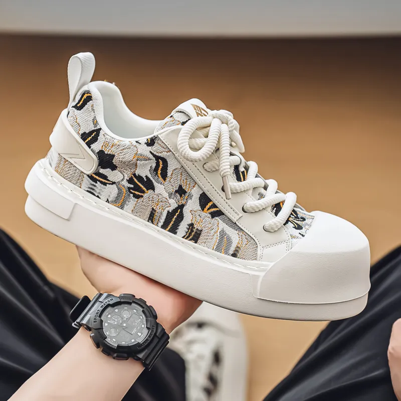 Kuding Slip Resistant, Abrasion Resistant, Lightweight, Breathable, Height Increasing Low Top Skateboard Shoes Men's-3