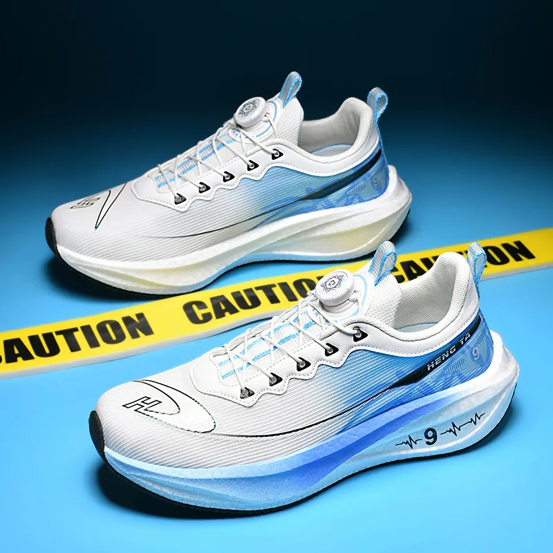 Kuding Running Shoes Men Low Top White Light Blue/White Light Moon/White Sapphire/White Yellow Black-14