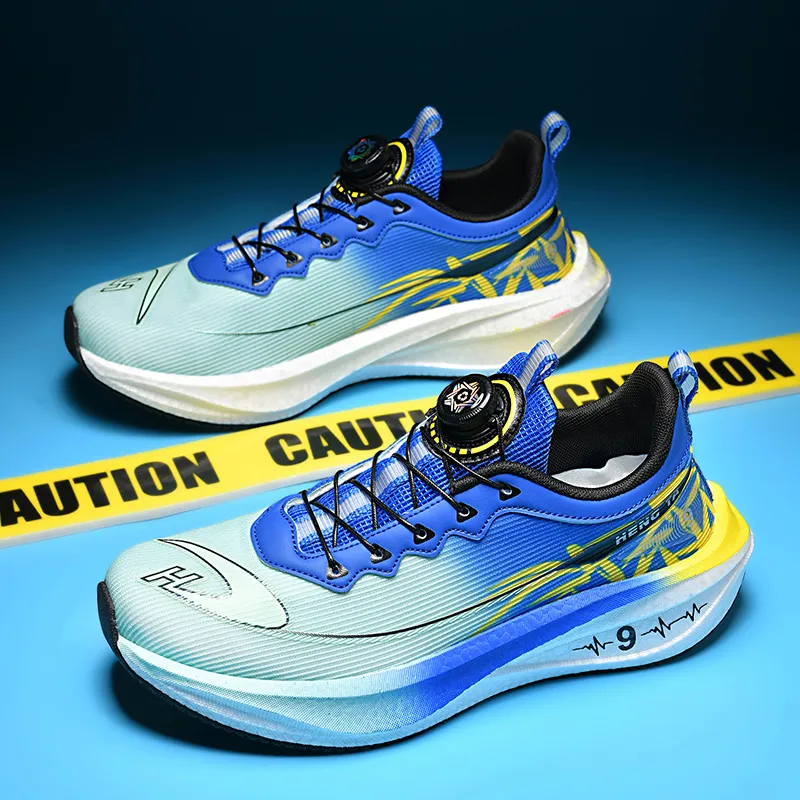 Kuding Running Shoes Men Low Top White Light Blue/White Light Moon/White Sapphire/White Yellow Black-9