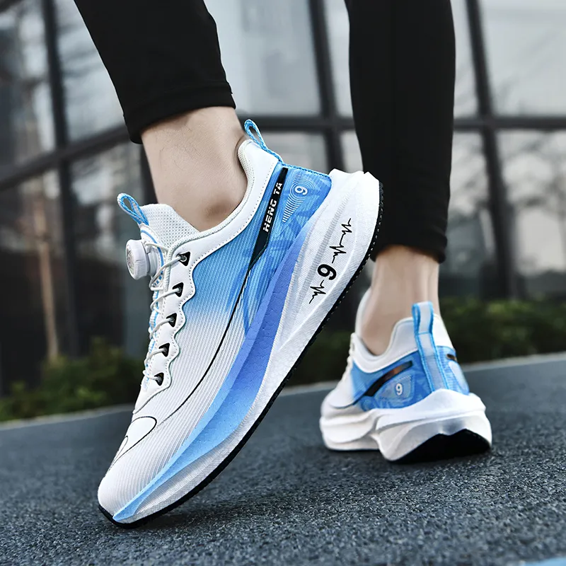 Kuding Running Shoes Men Low Top White Light Blue/White Light Moon/White Sapphire/White Yellow Black-15