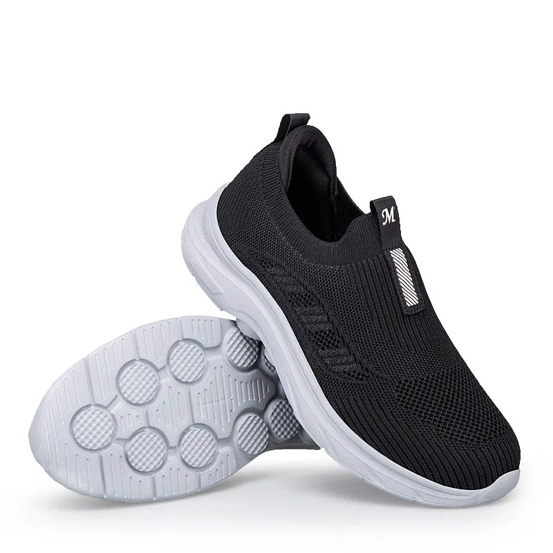 Kuding Elderly Shoes Soft Sole Comfortable Slip on Breathable And Lightweight Low Top Casual Shoes Unisex-17